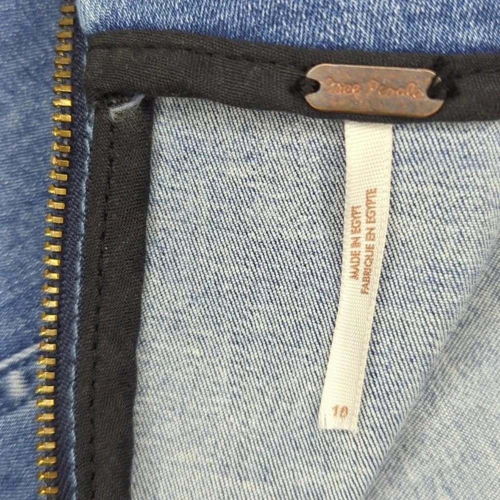 Vintage Free People Denim Jean Skirt Casual Modern Fitted Bodycon Femme 90's‎